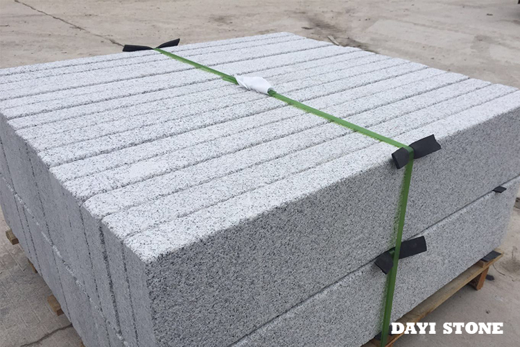 Kerbs Stone Light Grey Granite G603-10 Four sides shotblasted two head sawn 100x20x6cm